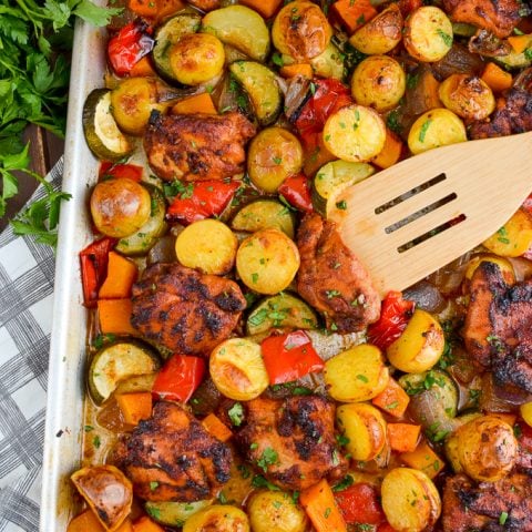 Chicken, Potato, Vegetable Tray Bake