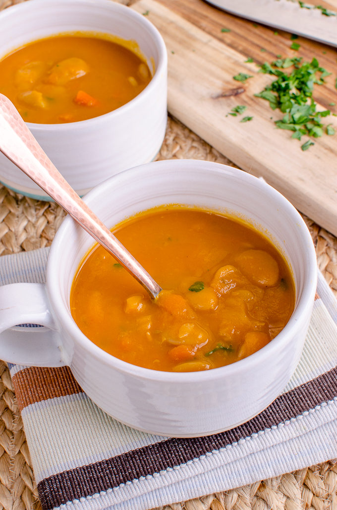 Slimming Eats Carrot and Butter Bean Soup - gluten free, dairy free, vegan, pressure cooker (Instant Pot), Slimming Eats and Weight Watchers friendly