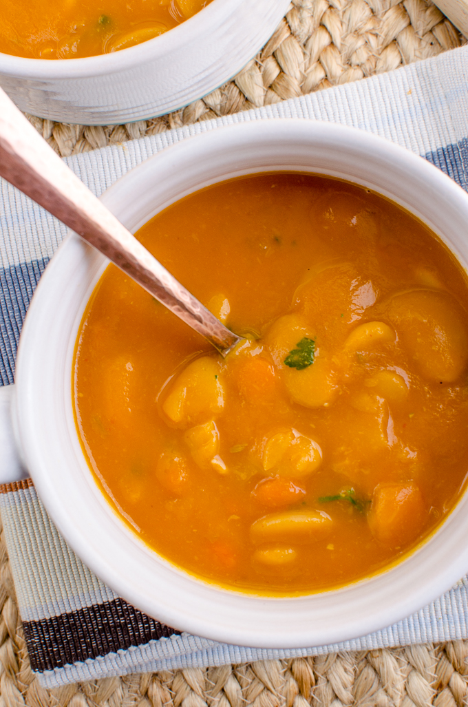 Slimming Eats Carrot and Butter Bean Soup - gluten free, dairy free, vegan, pressure cooker (Instant Pot), Slimming Eats and Weight Watchers friendly