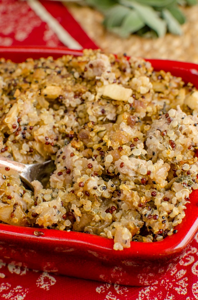 Slimming Eats - Delicious Low Fat Sausage Sage Onion Quinoa Stuffing - Gluten Free, Dairy Free, Slimming Eats and Weight Watchers friendly