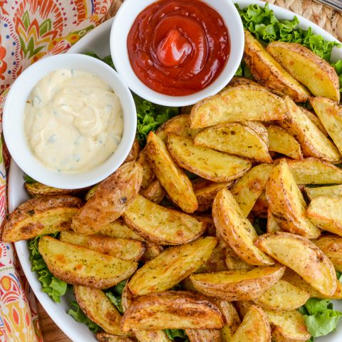 Syn Free Garlic and Herb Potato Wedges