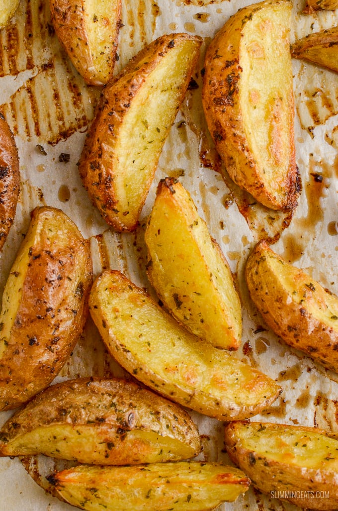 Slimming Eats Garlic and Herb Potato Wedges - gluten free, dairy free, vegan, vegetarian, Slimming Eats and Weight Watchers friendly