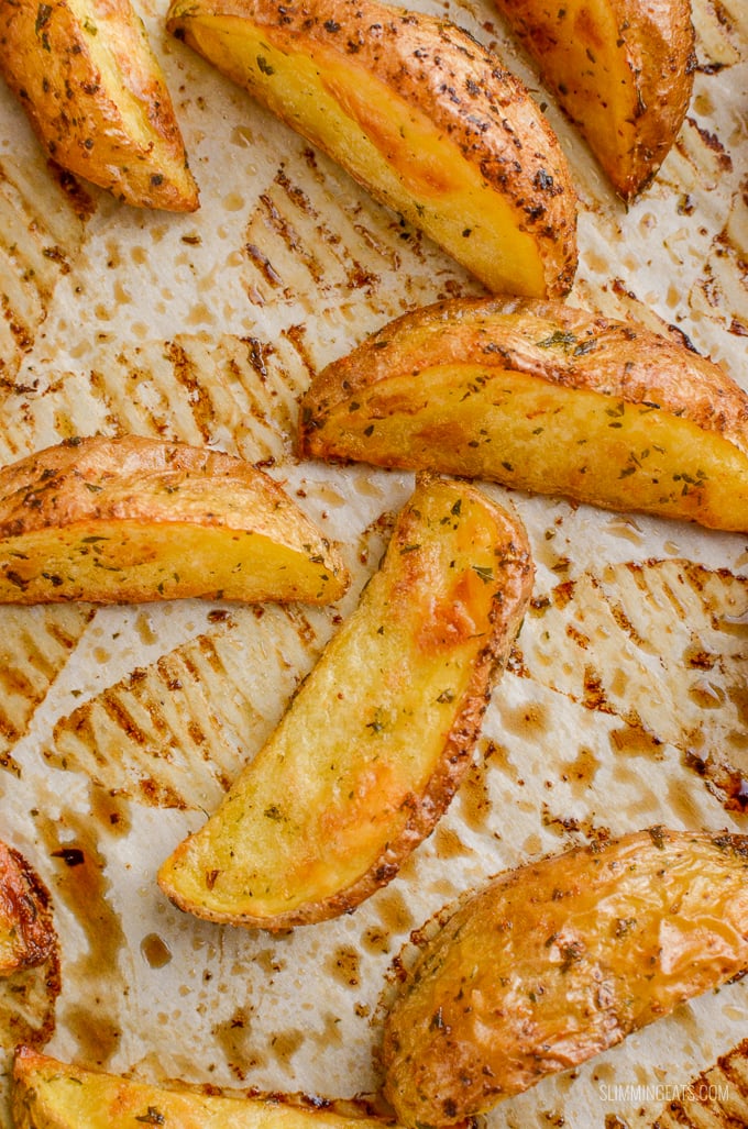 Slimming Eats Garlic and Herb Potato Wedges - gluten free, dairy free, vegan, vegetarian, Slimming Eats and Weight Watchers friendly