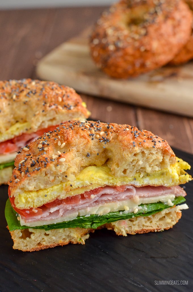 Now you can enjoy a proper tasty Oat Bagel for breakfast or lunch. The hardest part will be deciding what to add as your filling. 4 WW Smart Points. Gluten Free, Vegetarian, Slimming Eats and Weight Watchers friendly | www.slimmingeats.com