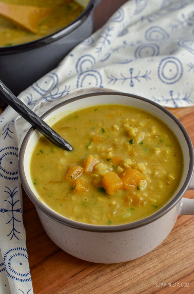 cup of butternut squash rice soup