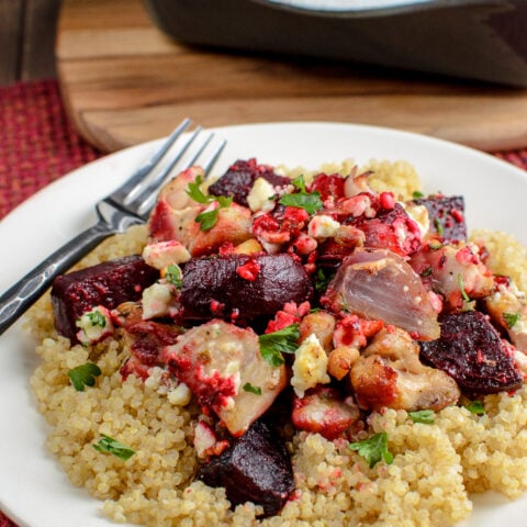 Chicken, Feta and Roasted Beetroot Bake