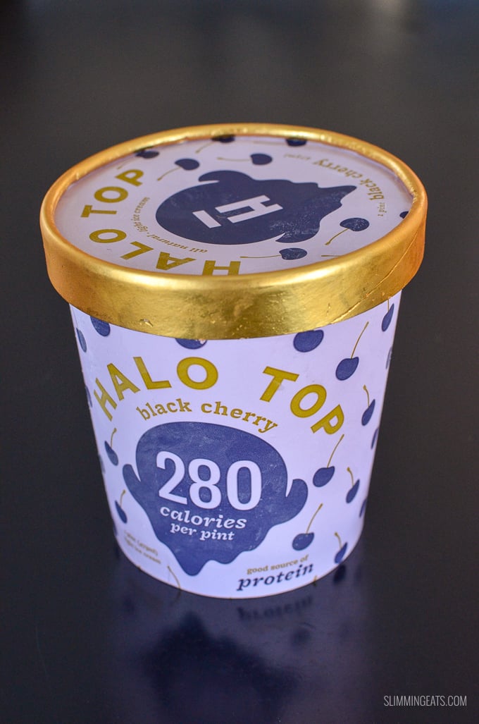 black cherry halo top icecream tub