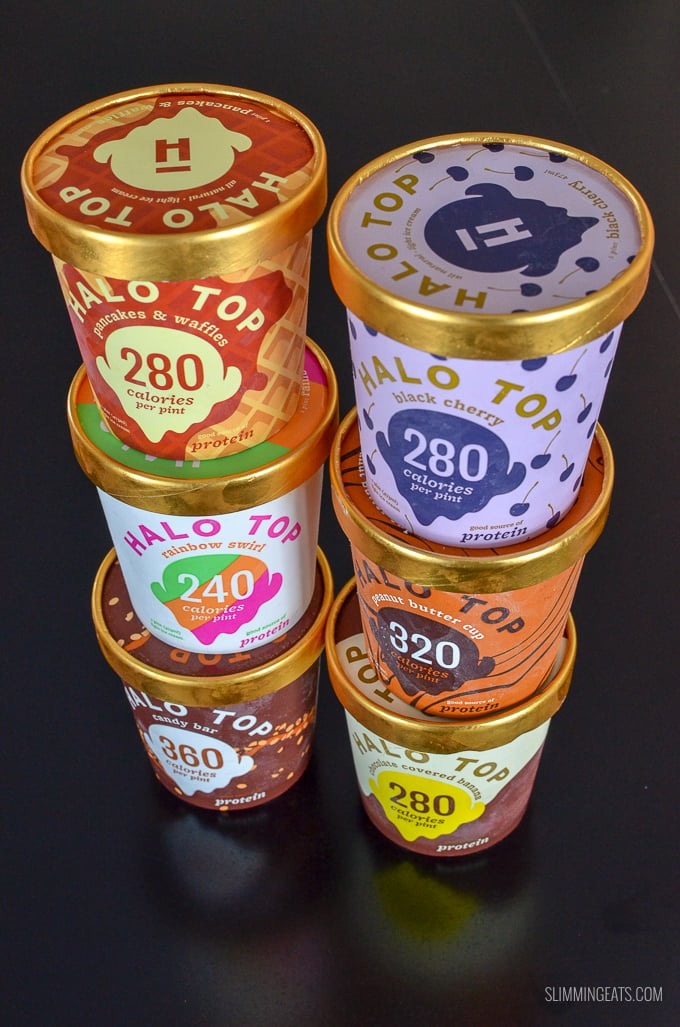 stacked halotop icecream tubs