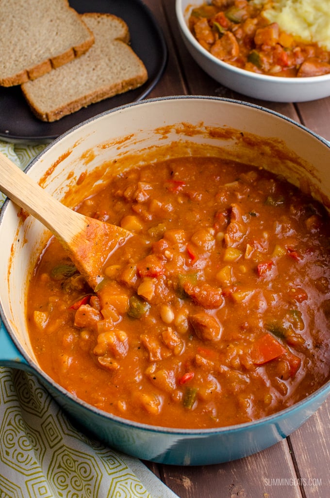 Dig into a spicy hearty warming bowl of One Pot Campfire Stew with delicious Southern Flavours - my take on a popular Slimming Eats Recipe. Gluten Free, Dairy Free, Slimming Eats and Weight Watchers friendly