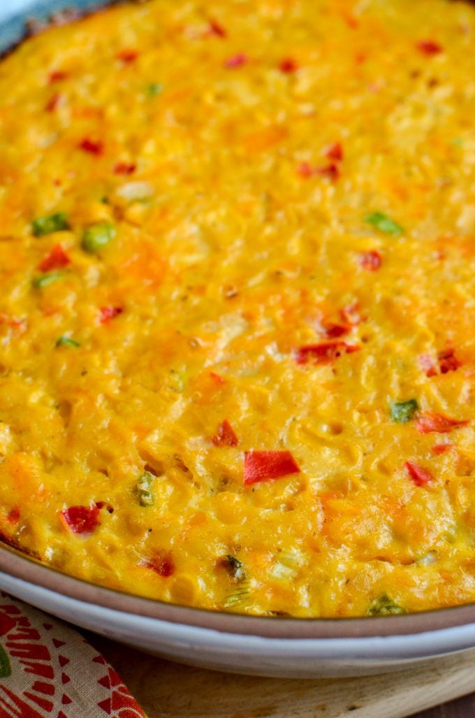 This vegetarian Lentil Cheddar Sweetcorn Bake is perfect for a quick grab and go lunch or snack. Gluten Free, Vegetarian, Slimming Eats and Weight Watchers friendly. | www.slimmingeats.com