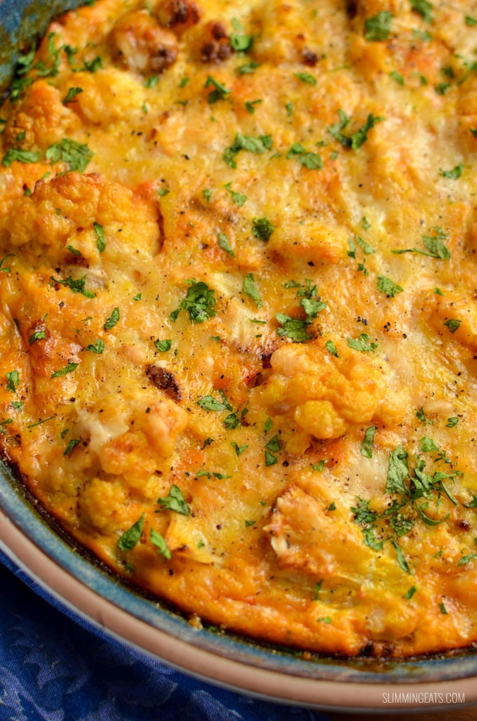 Roasted Cauliflower Frittata - delicious roasted flavoursome cauliflower combined with eggs, pumpkin puree and parmesan for a delicious and colourful frittata. Perfect for lunches and picnics. Gluten Free, Vegetarian, Slimming Eats and Weight Watchers friendly | www.slimmingeats.com #slimmingeats #weightwatchers #glutenfree #vegetarian Roasted Cauliflower Frittata - delicious roasted flavoursome cauliflower combined with eggs, pumpkin puree and parmesan for a delicious and colourful frittata. Perfect for lunches and picnics. Gluten Free, Vegetarian, Slimming Eats and Weight Watchers friendly | www.slimmingeats.com #slimmingeats #weightwatchers #glutenfree #vegetarian
