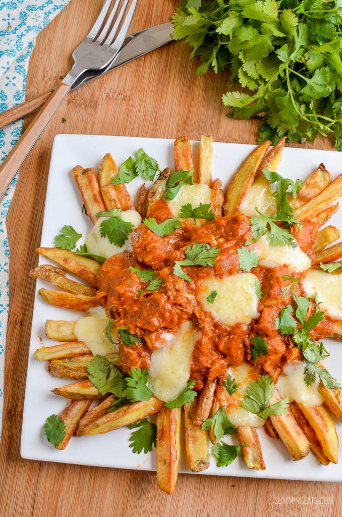 Low Syn Butter Chicken Poutine | Slimming World - Slimming Eats