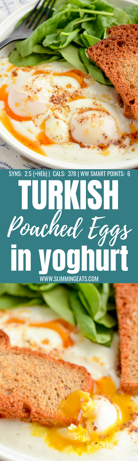 Once you try these amazing Low Syn Turkish Poached Eggs in yoghurt you will not want to eat poached eggs any other way ever again. | vegetarian, Slimming World and Weight Watchers friendly