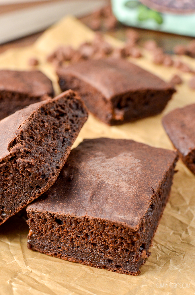 These are by far the best ever low calorie chocolate brownies you will make. Real Ingredients, low calorie and delicious chocolately flavour. Dairy Free, Vegetarian, Slimming Eats and Weight Watchers friendly