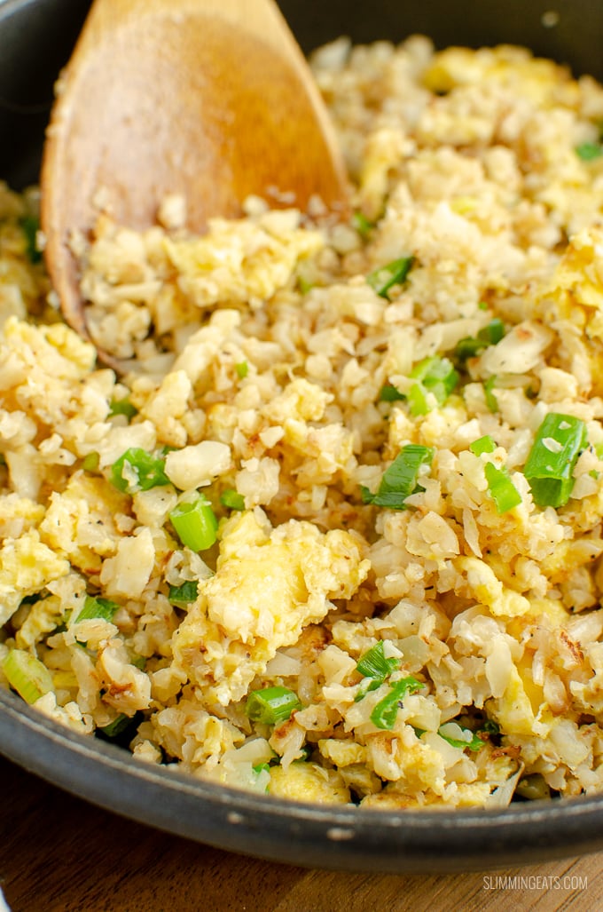 Egg Fried Cauliflower Rice - The perfect speed packed side dish for your Chinese Fakeaway dishes | gluten free, dairy free, vegetarian, paleo, Whole30, Slimming Eats and Weight Watchers friendly Egg Fried Cauliflower Rice - The perfect speed packed side dish for your Chinese Fakeaway dishes | gluten free, dairy free, vegetarian, paleo, Whole30, Slimming Eats and Weight Watchers friendly