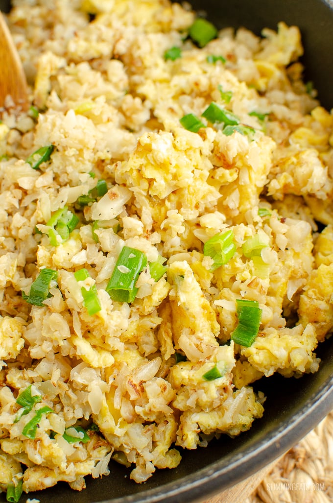 Egg Fried Cauliflower Rice - The perfect speed packed side dish for your Chinese Fakeaway dishes | gluten free, dairy free, vegetarian, paleo, Whole30, Slimming Eats and Weight Watchers friendly Egg Fried Cauliflower Rice - The perfect speed packed side dish for your Chinese Fakeaway dishes | gluten free, dairy free, vegetarian, paleo, Whole30, Slimming Eats and Weight Watchers friendly