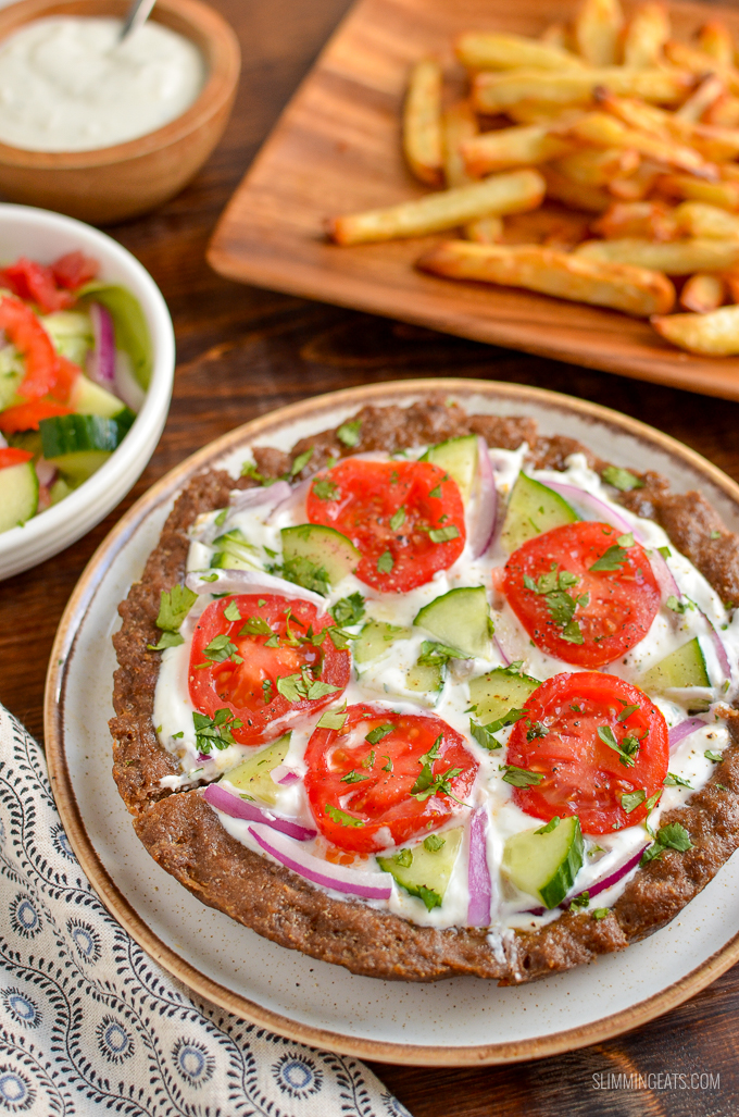 Doner Kebab Meatzza - the ultimate low syn fakeaway for when you can't decide between pizza or a kebab.  | gluten free, dairy free, Slimming World and Weight Watchers friendly