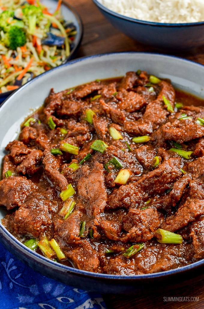 Mongolian Beef - the ultimate fakeaway dish that you don't need to keep for just weekend. Tender Strips of Beef in a Thick Sweet Asian Sauce.  | gluten free, dairy free, paleo, actifry, Slimming Eats, Weight Watchers friendly