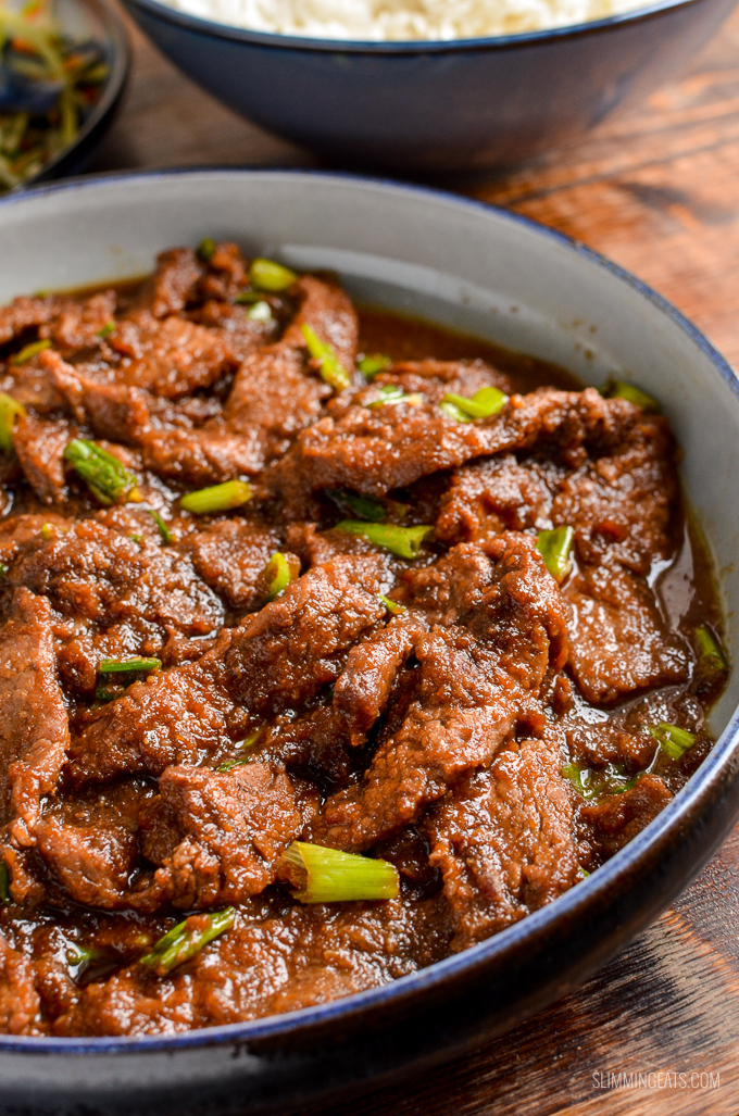 Mongolian Beef - the ultimate fakeaway dish that you don't need to keep for just weekend. Tender Strips of Beef in a Thick Sweet Asian Sauce.  | gluten free, dairy free, paleo, actifry, Slimming Eats, Weight Watchers friendly
