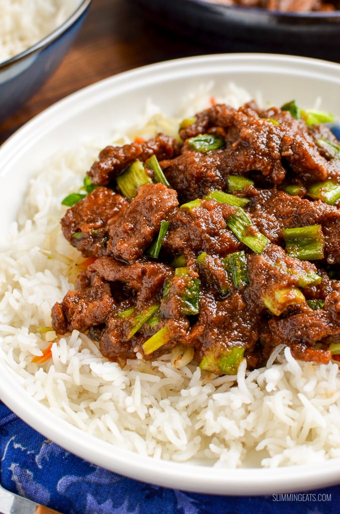 Mongolian Beef - the ultimate fakeaway dish that you don't need to keep for just weekend. Tender Strips of Beef in a Thick Sweet Asian Sauce.  | gluten free, dairy free, paleo, actifry, Slimming Eats, Weight Watchers friendly