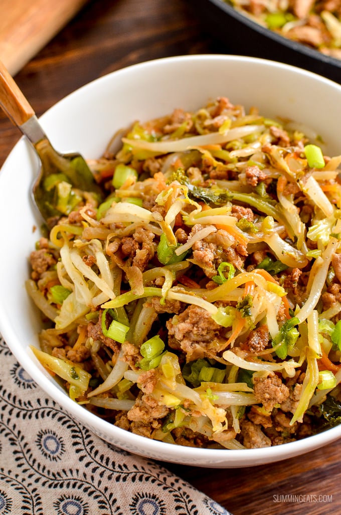 Craving some take out Chinese food but trying to be healthy? Dig into this healthy Spring Roll in a Bowl. Packed with speed foods and will satisfy your Umami cravings but not ruin your diet.| gluten free, dairy free, paleo, Slimming Eats and Weight Watchers friendly Craving some take out Chinese food but trying to be healthy? Dig into this healthy Spring Roll in a Bowl. Packed with speed foods and will satisfy your Umami cravings but not ruin your diet.| gluten free, dairy free, paleo, Slimming Eats and Weight Watchers friendly