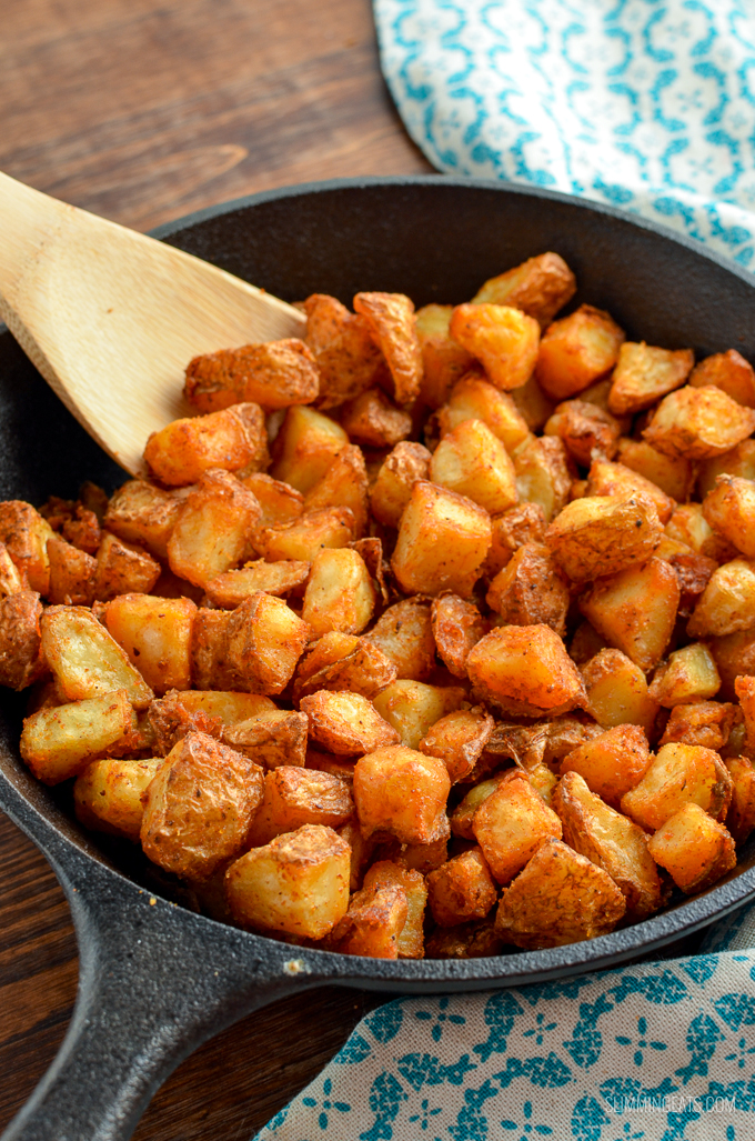 Syn Free Seasoned Crispy Home Fries - the ultimate breakfast side made healthier by cooking in the oven or Actifry. | gluten free, dairy free, vegan, Slimming World and Weight Watchers friendly
