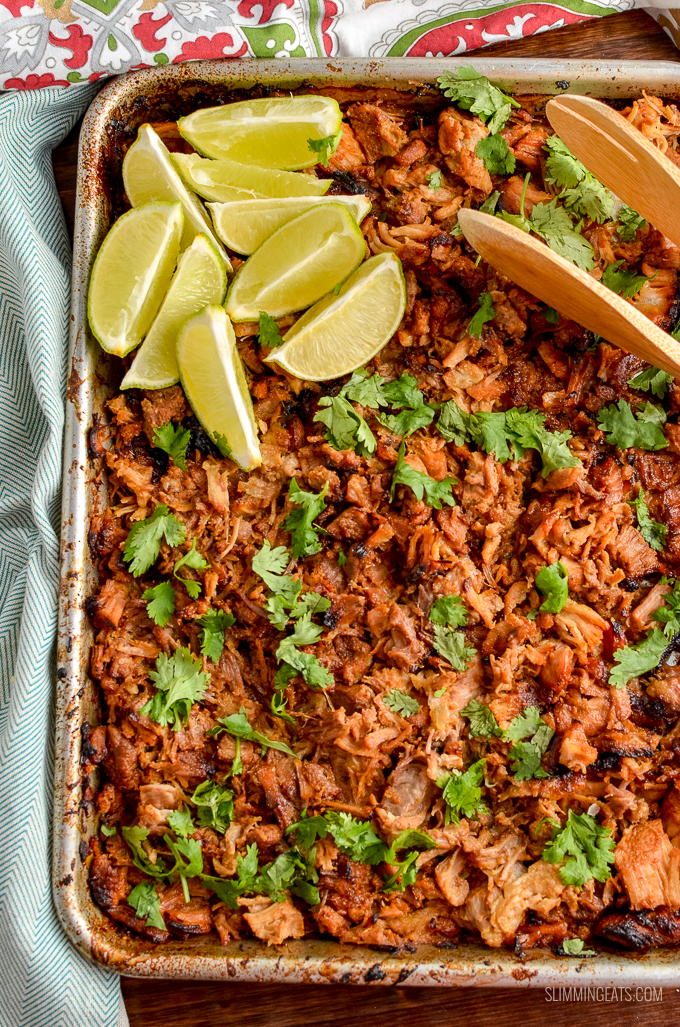 Delicious charred on the edges Low Syn Pineapple Mexican Pork Carnitas - an easy delicious Instant Pot or Slow Cooker Recipe | gluten free, dairy free, whole30, Slimming World and Weight Watchers friendly