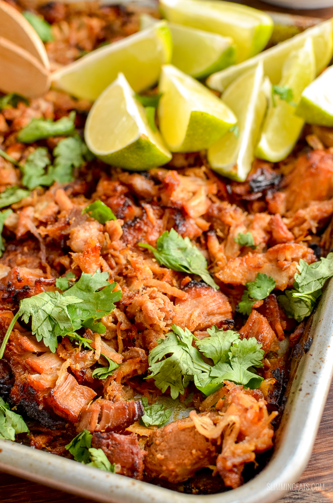 Delicious charred on the edges Pineapple Mexican Pork Carnitas - an easy delicious Instant Pot or Slow Cooker Recipe | gluten free, dairy free, whole30, Slimming Eats and Weight Watchers friendly