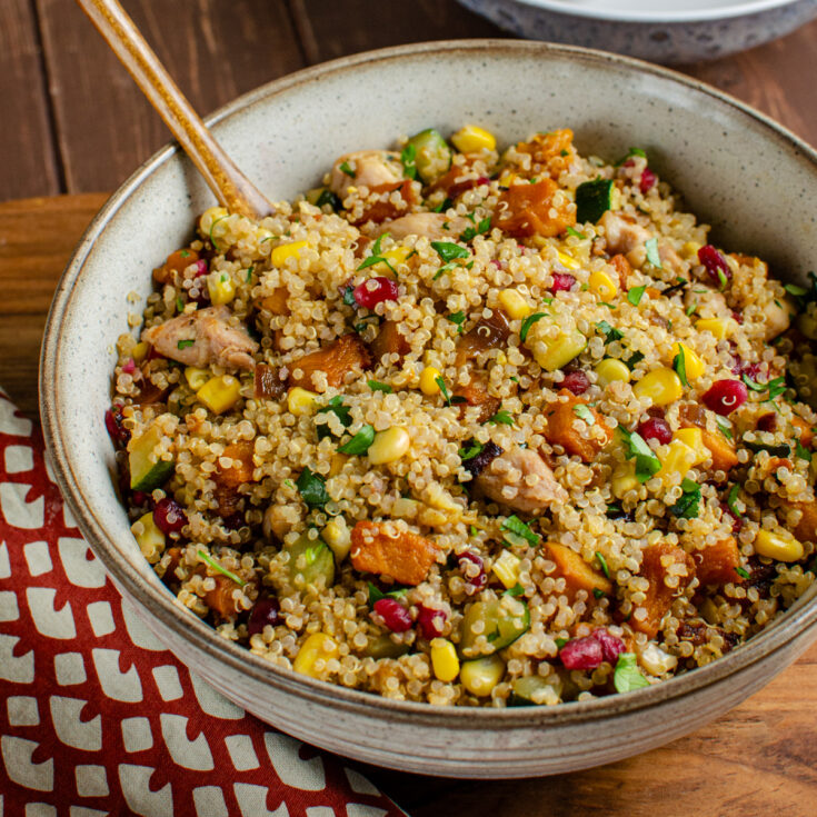 Roasted Butternut Squash Chicken Quinoa Salad