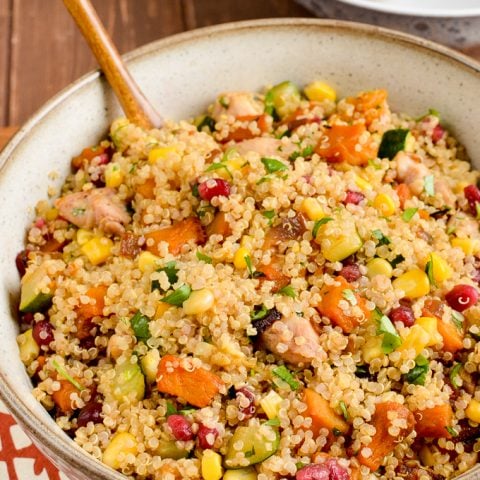 Roasted Butternut Squash Chicken Quinoa Salad