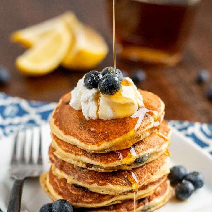 Low Syn Lemon Blueberry Oat Pancakes