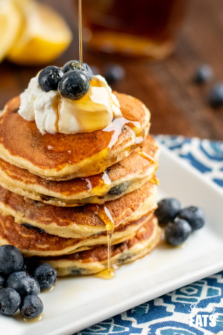 Lemon Blueberry Oat Pancakes Slimming Eats