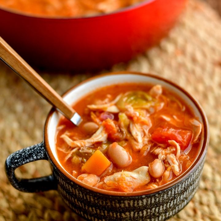 Leftover Chicken Brussels Sprouts and Bean Soup