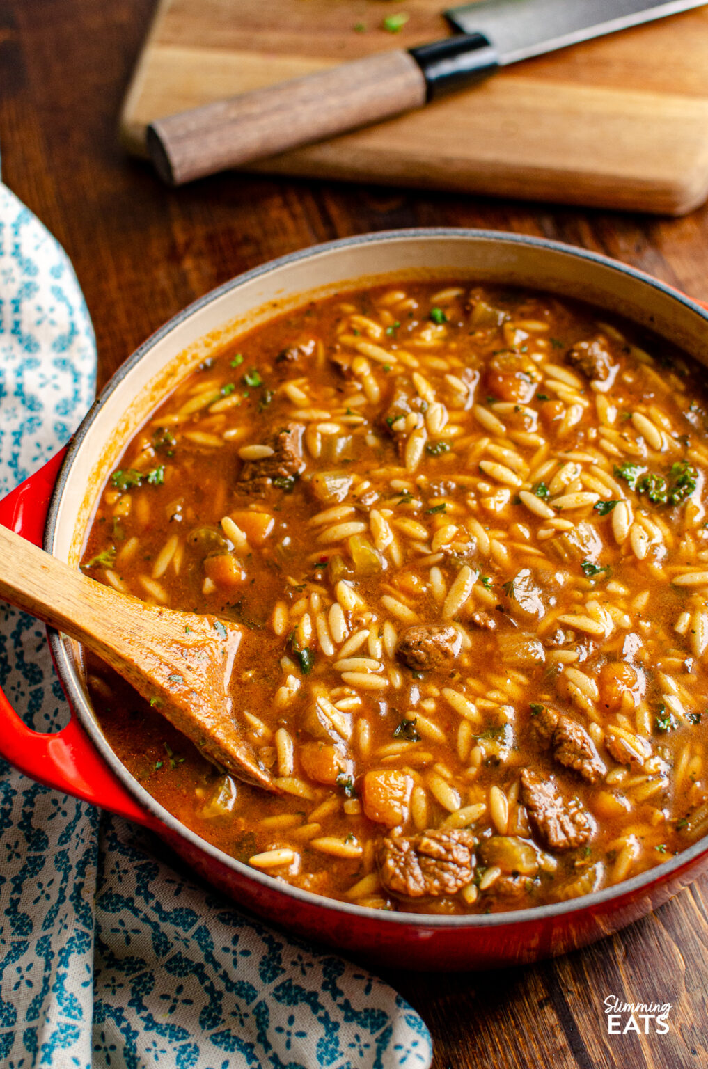 Beef Celery Orzo Stew Slimming Eats