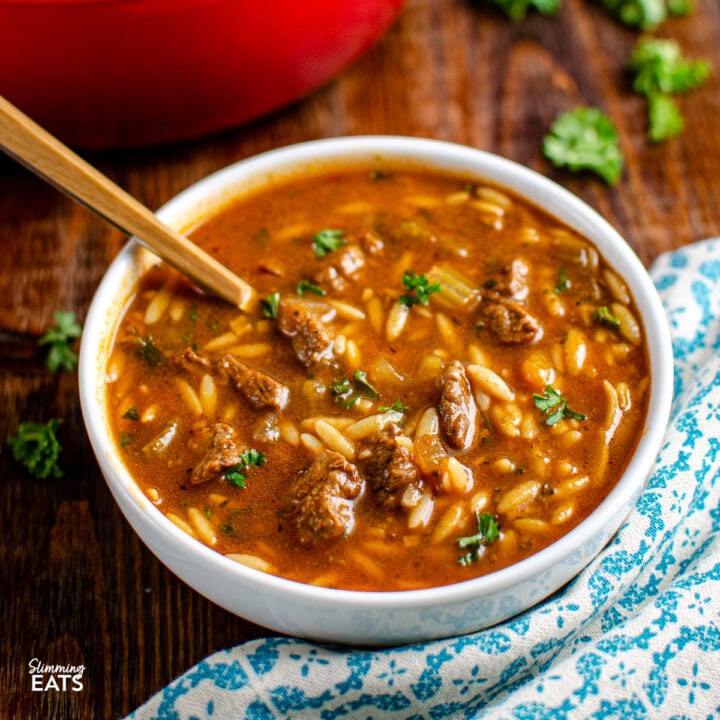 Beef Celery Orzo Stew