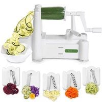 Spiralizer 5-Blade Vegetable Slicer, Strongest-and-Heaviest Spiral Slicer, Best Veggie Pasta Spaghetti Maker for Keto/Paleo/Gluten-Free, Comes with 4 Recipe Ebooks