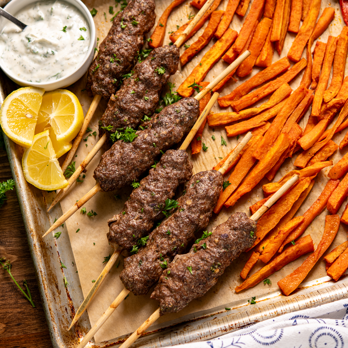 Beef Kofta Tray Bake | Slimming Eats