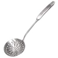 Skimmer Slotted Spoon, [Rustproof, Integral Forming, Durable] Newness 304 Stainless Steel Slotted Spoon with Vacuum Ergonomic Handle, Comfortable Grip Design Strainer Ladle for Kitchen, 38 cm