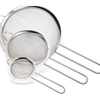 [New Version]Cymax Food Strainer Set- Premium Stainless Steel Fine Mesh Strainers Sieve,Colanders and Sifters with Long Handle for Tea Pasta Rice Fruits Vegetable