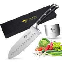 Santoku Knife-MAD SHARK Pro Kitchen Knife 7 Inch Santoku Knife,Best Quality German High Carbon Stainless Steel Knife with Ergonomic Handle,Ultra Sharp,Best Choice for Home Kitchen and Restaurant