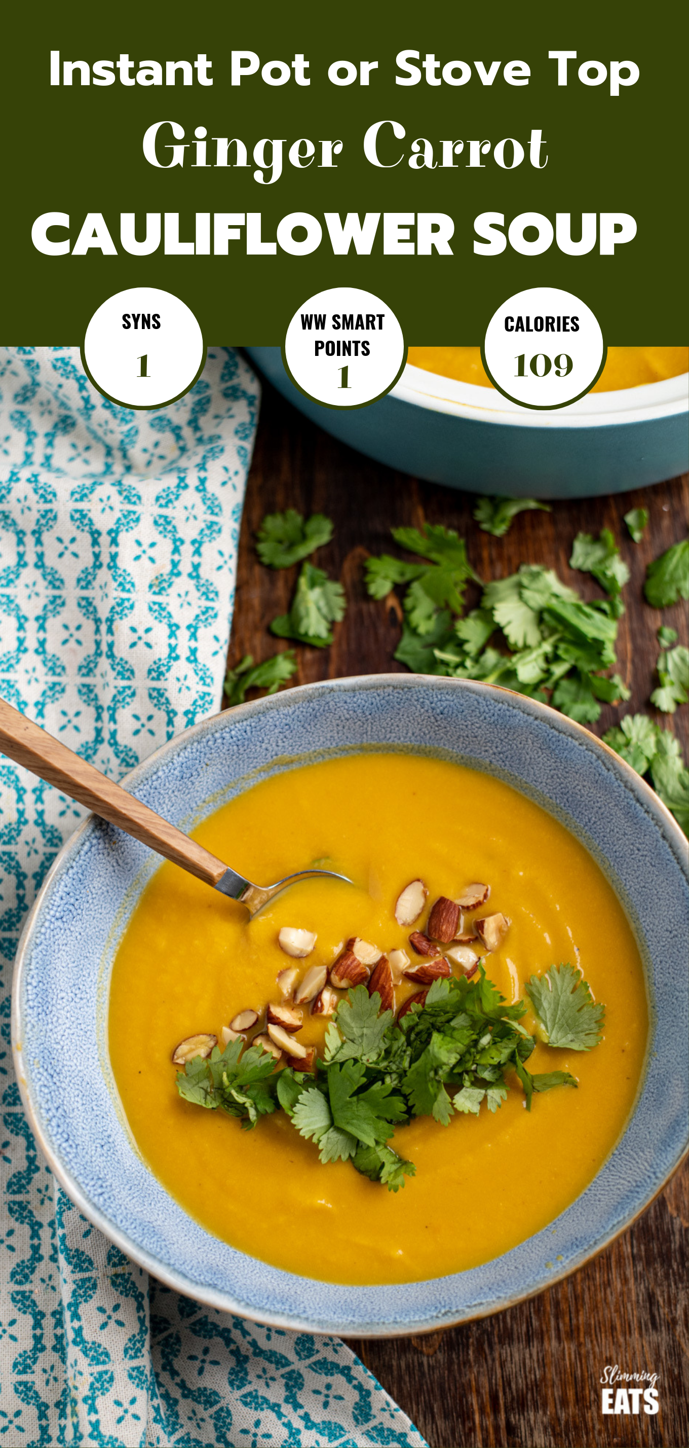 Ginger Carrot Cauliflower Soup featured pin image