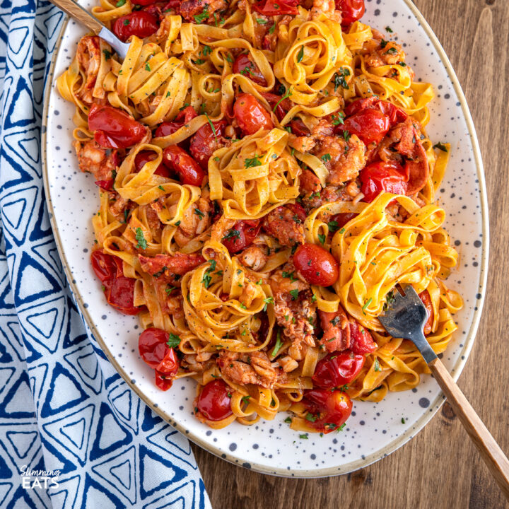 Buttery Lobster Pasta with Fresh Grape Tomatoes