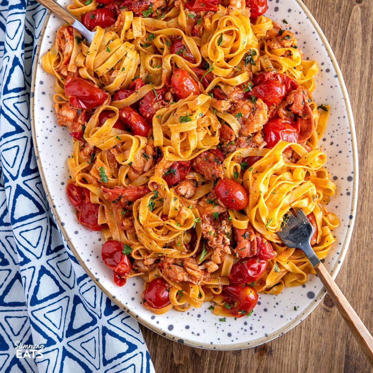 Buttery Lobster Pasta with Fresh Grape Tomatoes Slimming Eats