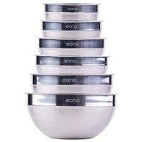 Eono by Amazon - Set of Six Stainless Steel Nestling Mixing Bowls (Matte and Mirror Finish) …