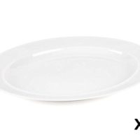 Alessi 1110308X2 La Bella Tavola Large Porcelain Serving or Antipasti Platter, 36 cm, Off-White, Set of 2 | Dishwasher Safe | For Domestic & Commercial Use