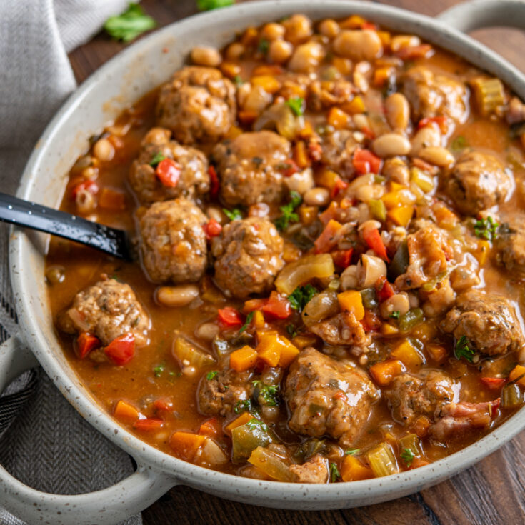 Easy Chicken Meatball Cassoulet