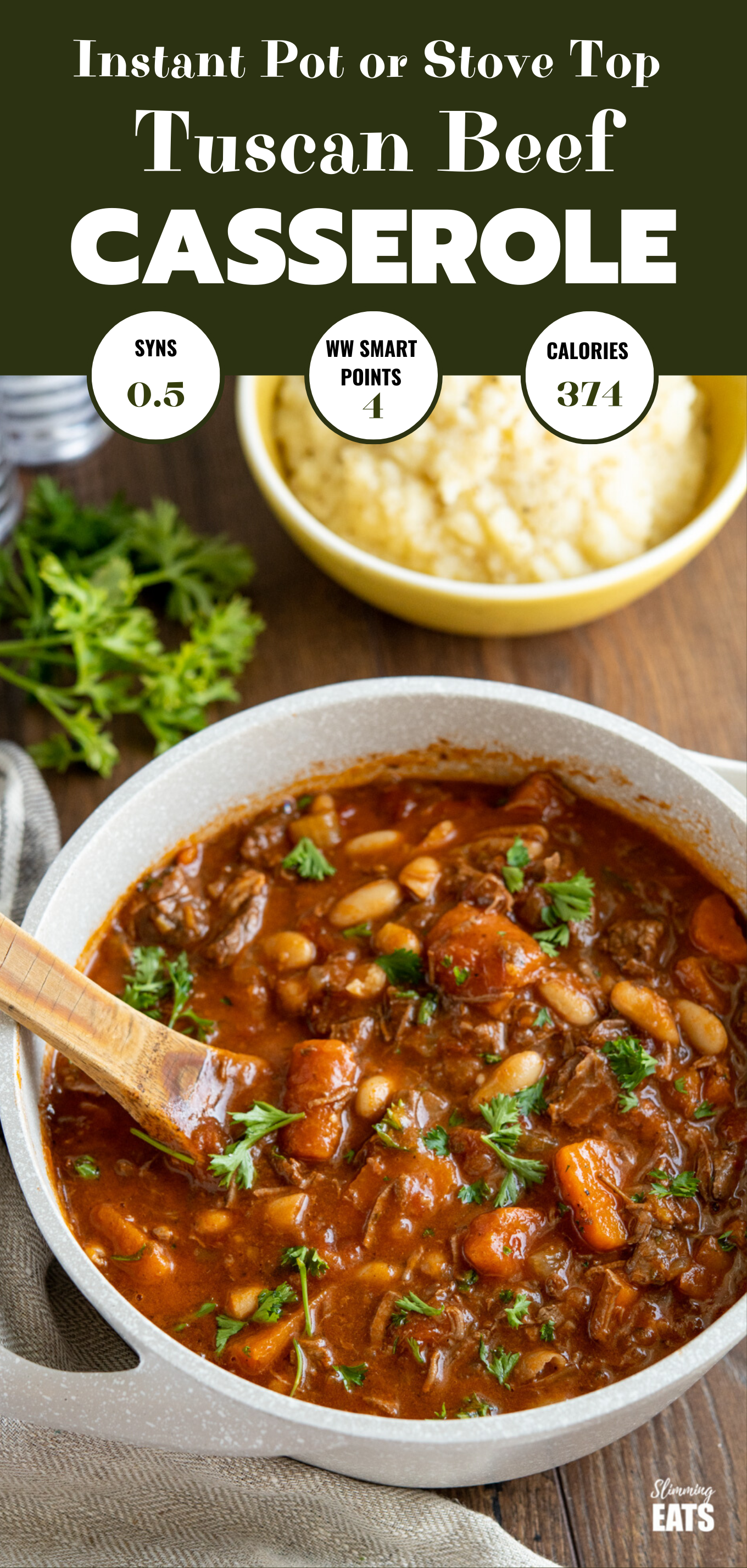 tuscan beef casserole feature pin image