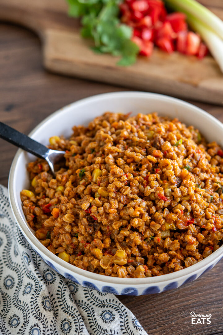 One Pot Spicy Farro Risotto Slimming Eats