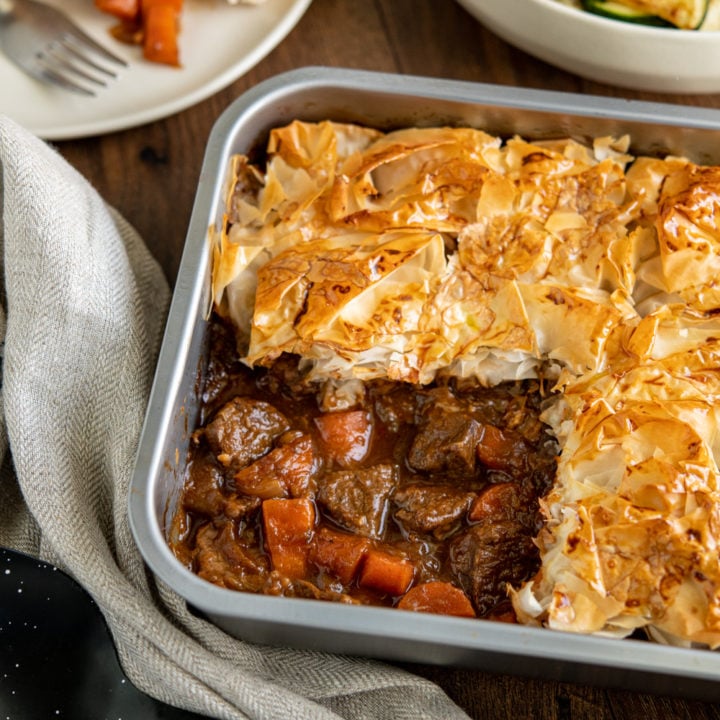 Epic Steak and Vegetable Pie with Filo Pastry