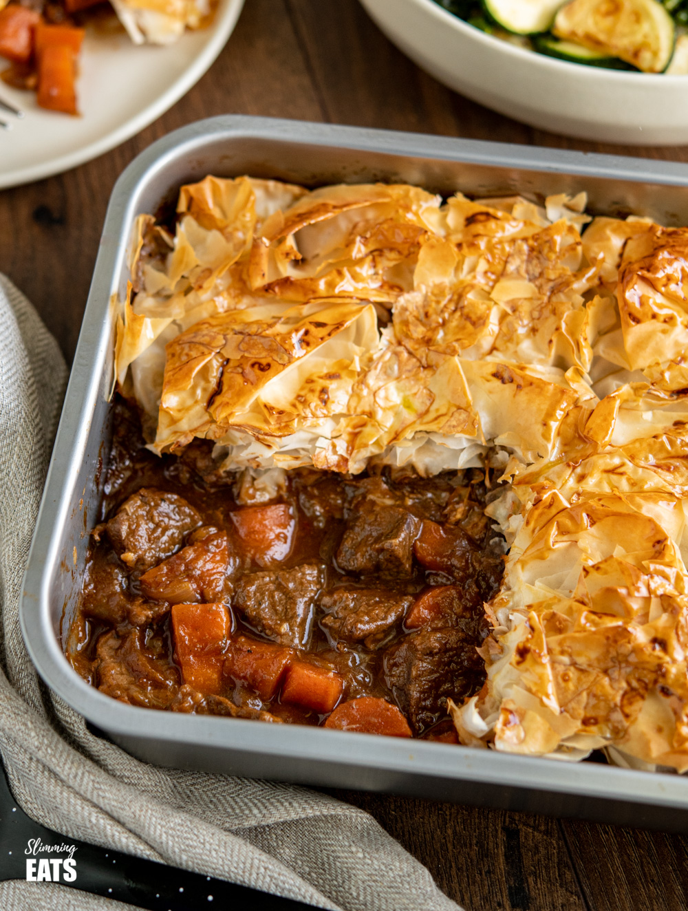 Epic Steak and Vegetable Pie with Filo Pastry Slimming Eats